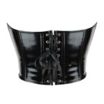 Black Strapless Vinyl Corset | Gothic Fetish Top - Image 2