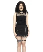 Distressed Fishnet Tank Top | Gothic Punk Mesh Layer