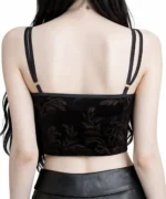 Gothic Velvet Bustier Top with Lace & Serpent - Image 2