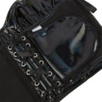 Black Vinyl Halter Corset Top | Gothic Clubwear - Image 5