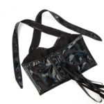Black Vinyl Halter Corset Top | Gothic Clubwear - Image 4