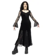 Gothic Velvet Lace Maxi Dress | Witchy Elegant Look - Image 5