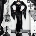 Gothic Black Bolero Shrug with Chains | Vampirecore Crop Top with Spider Web Details - Image 2