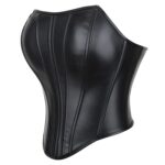 Black Faux Leather Corset Top | Gothic Waist Cincher for Alt & Punk Looks - Image 4