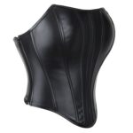 Black Faux Leather Corset Top | Gothic Waist Cincher for Alt & Punk Looks - Image 3