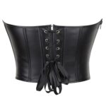 Black Faux Leather Corset Top | Gothic Waist Cincher for Alt & Punk Looks - Image 2
