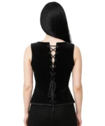 Preloved Black Velvet Corset Top | Gothic Style - Image 2