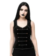 Preloved Black Velvet Corset Top | Gothic Style