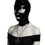 High Gloss Black Latex Mask | Gothic Fetish Hood for Dark Fashion & Alternative Style