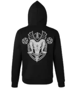 Black Pentagram Hoodie | Unisex Gothic Zip-Up Sweatshirt with Occult Symbols - Image 2