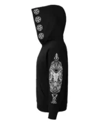 Black Pentagram Hoodie | Unisex Gothic Zip-Up Sweatshirt with Occult Symbols - Image 3