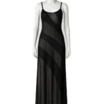 Black Sheer Geometric Maxi Dress | Gothic Mesh Slip Dress | Demonyx Fashion