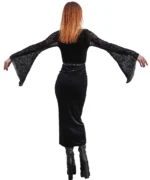 Velvet Witch Lace Maxi Dress with Side Lacing & Belt - Image 3