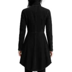 Asymmetrical Black Corduroy Gothic Jacket with Raw Hem - Image 2