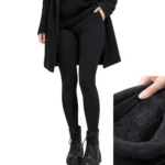 Black Thermal Winter Tights with Soft Inner Lining | O/S