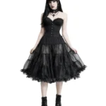 Black Gothic Tutu Skirt | Layered Tulle Romantic Goth Skirt (S/M)