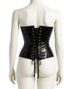 Vinyl Buckle Corset | Gothic Waist Cincher with Front Zip & Back Lacing - Image 3
