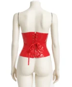 Vinyl Buckle Corset | Gothic Waist Cincher with Front Zip & Back Lacing - Image 4