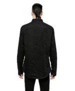 Black Military Goth Shirt | Unisex Vintage Style with Braided Front & Sleeve Detailing - Image 2