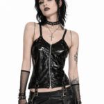 Nocturne Vinyl Buckle Top