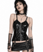Nocturne Vinyl Buckle Top