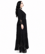 Midnight Lace Gothic Maxi Dress - Image 2
